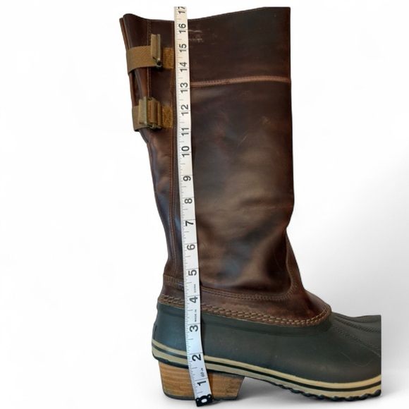 Sorel Slimpack II Riding Tall Duck Boots Brown Waterproof Leather Buckles Sz 9.5 - Picture 9 of 13